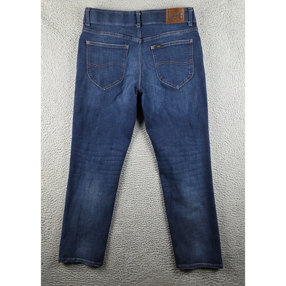 Lee Jeans Mens 34x30 Blue Extreme Motion MVP Regular Fit Straight Leg Stretch - Picture 10 of 12